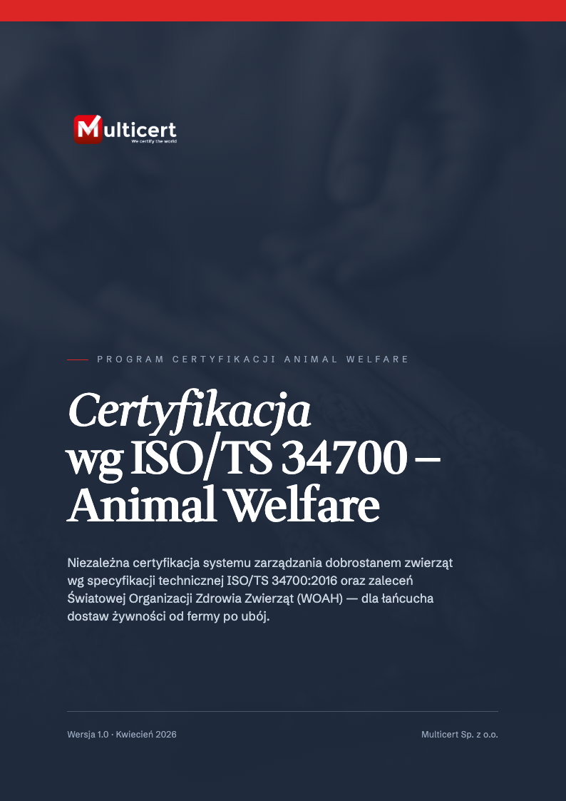 Okładka dokumentu: Program Certyfikacji Animal Welfare Multicert