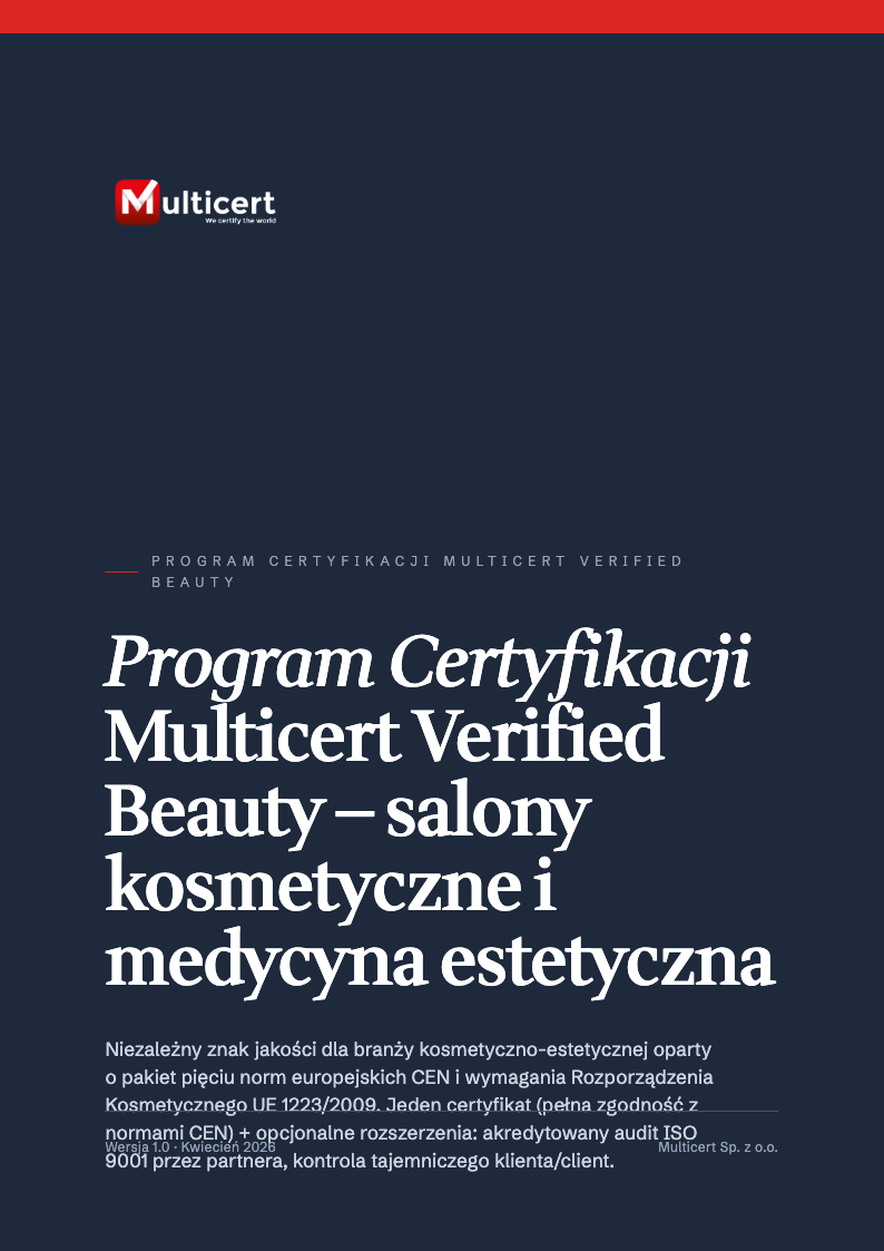 Okładka dokumentu: Program Certyfikacji Multicert Verified Beauty